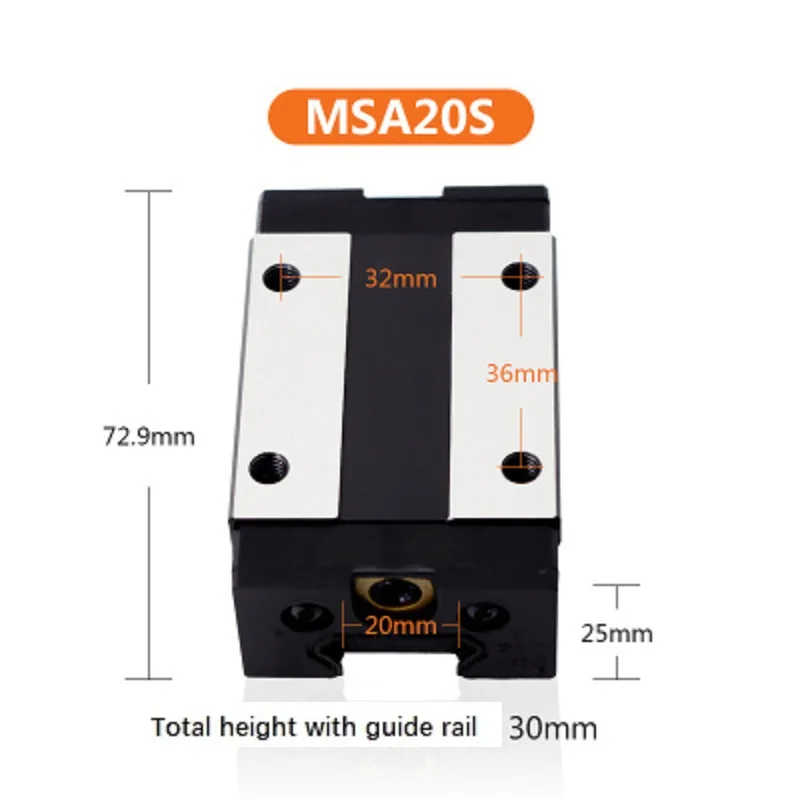 MSA20S  Linear Slide Linear Plain Bearing Unit Low Price and Heavy Duty Ball Rail Linear Guide Rail