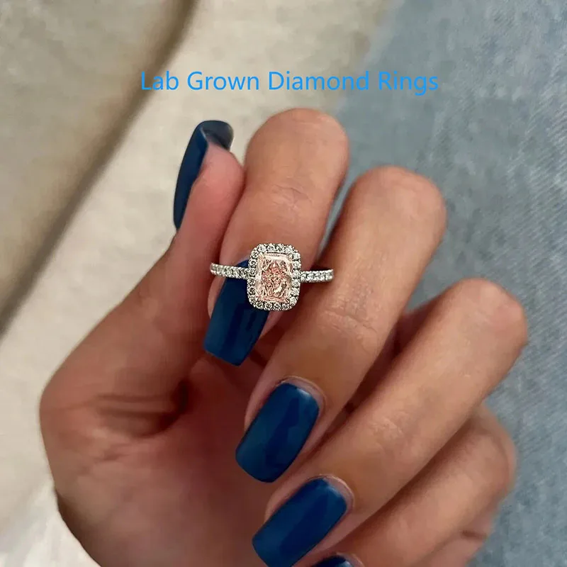 1.5Ct Elongated Cushion Fancy Pink VS‑VVS CVD HPHT Lab Grown Diamond IGI Ring Platinum 950 Luxury Fine Jewelry Anniversary Gift