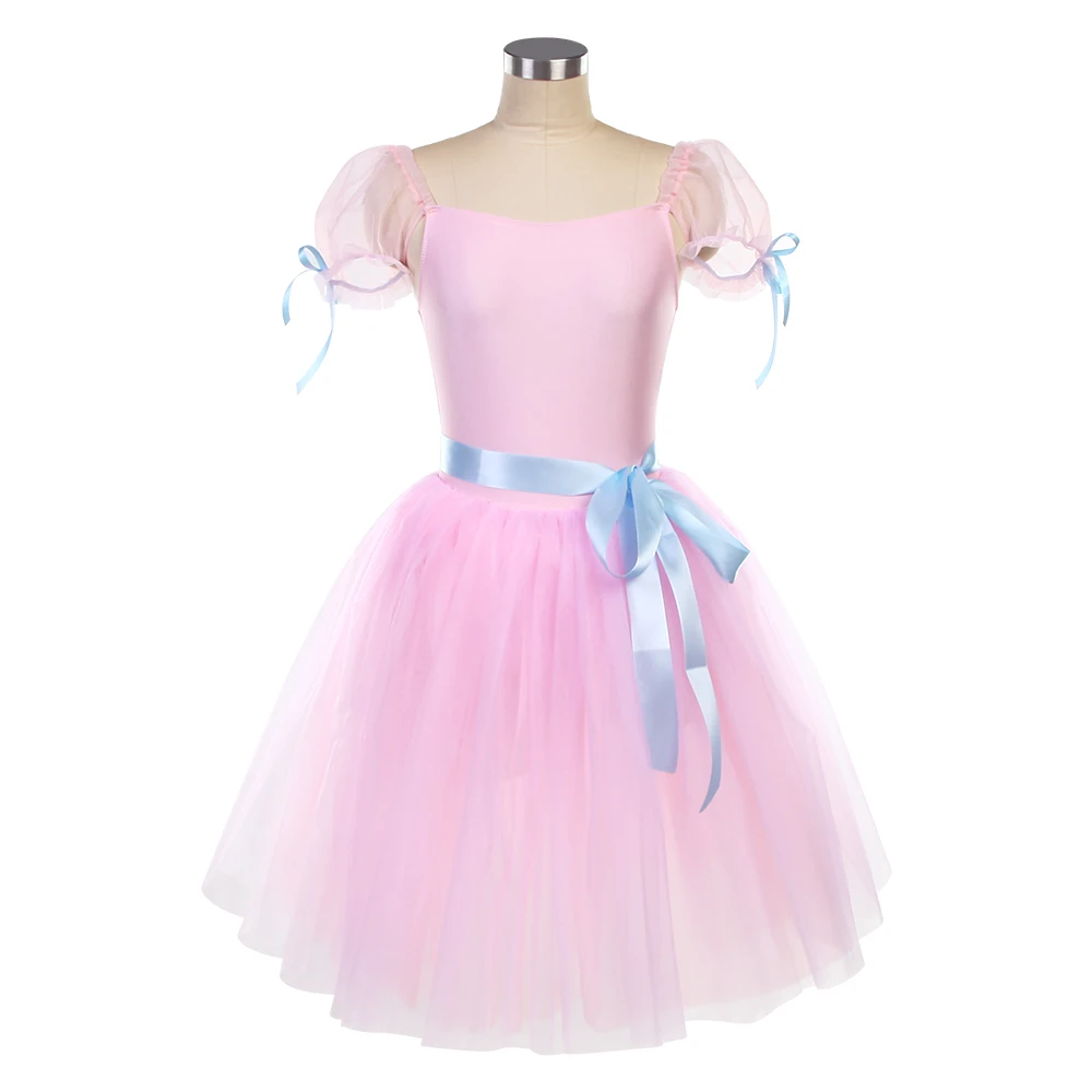 20174 Puff Sleeve Long Ballet Tutu Performance Stage Ballet Costume Long Ballet Tutu