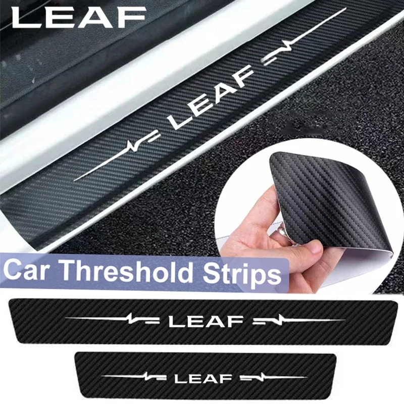 Car Interior Decals Front Rear Door Threshold Stickers for Nissan Leaf Badge Trunk Sill Bumper Strips Protect Flim Scratch Tape