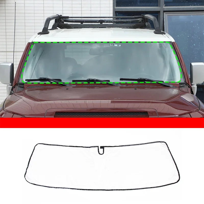 

For Toyota FJ Cruiser 2007-2021 Car Front Windshield Sunshade Sun Protection Visor Sunshade Silver Tape Sunshade Accessories