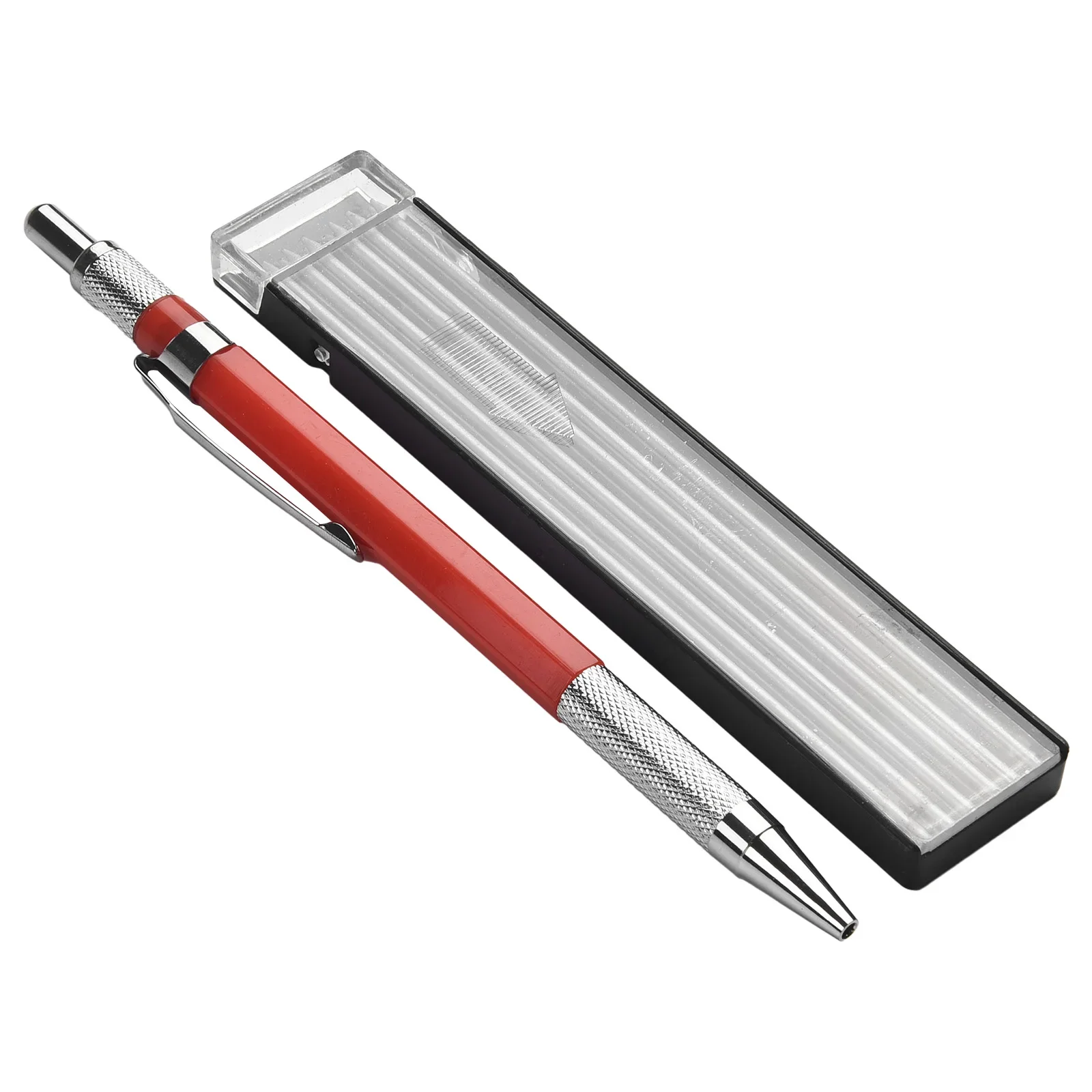 Welders Pencil With Luminous Silver Markers Mechanical Metal Marker With Built In Sharpener And Pocket For Easy Carry And Use