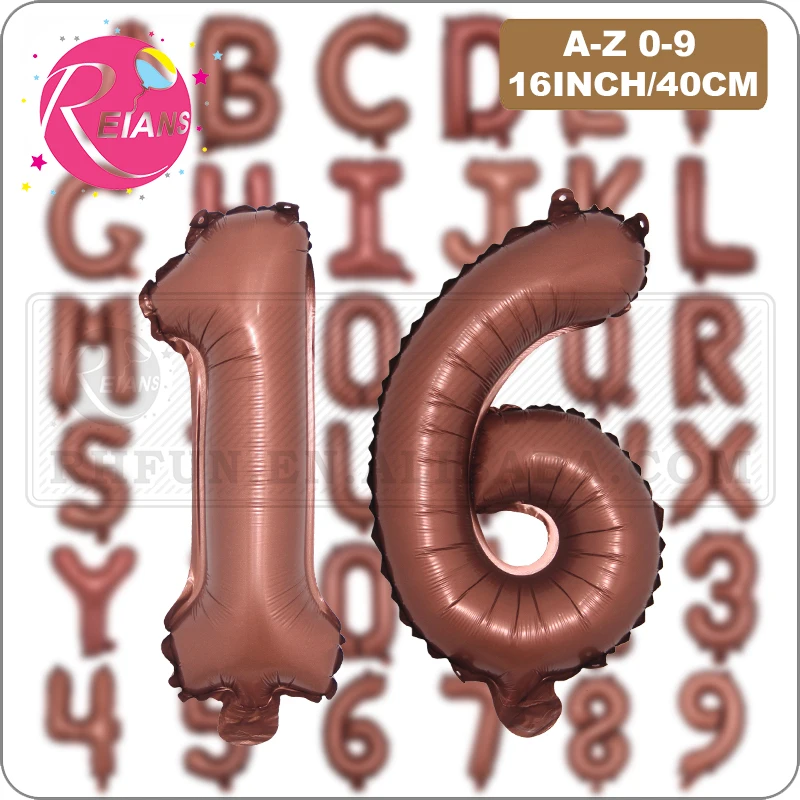 Chocolate Color Letter Number Foil balloons 16inch Alphabet Digital Inflatable Balloons Wedding birthday Party DIY Decorations