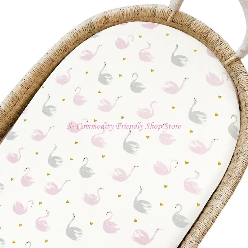 85AE Universal Cotton Knit Bassinet Fitted Sheet For Baby Boys And Girls Detachable