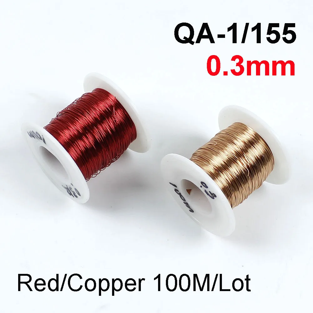 

0.3mm Red/Copper Polyurethane Enameled Wire QA-1/155 Copper Wire 100 Meters For Transformer Wire Jumper