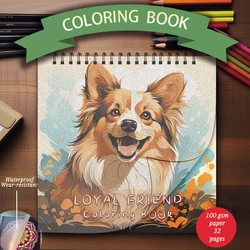 Coloring Book - 7.87x 7.87 inches 32 pages of cute dog coloring book - perfect gift for family or friends