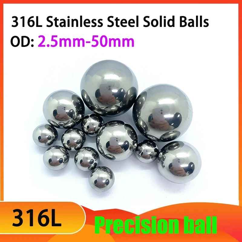 

316L Stainless Steel Solid Balls - High Precision Rust-Proof & Wear-Resistant Metal Balls 2.5mm-50mm Industrial/DIY Universal