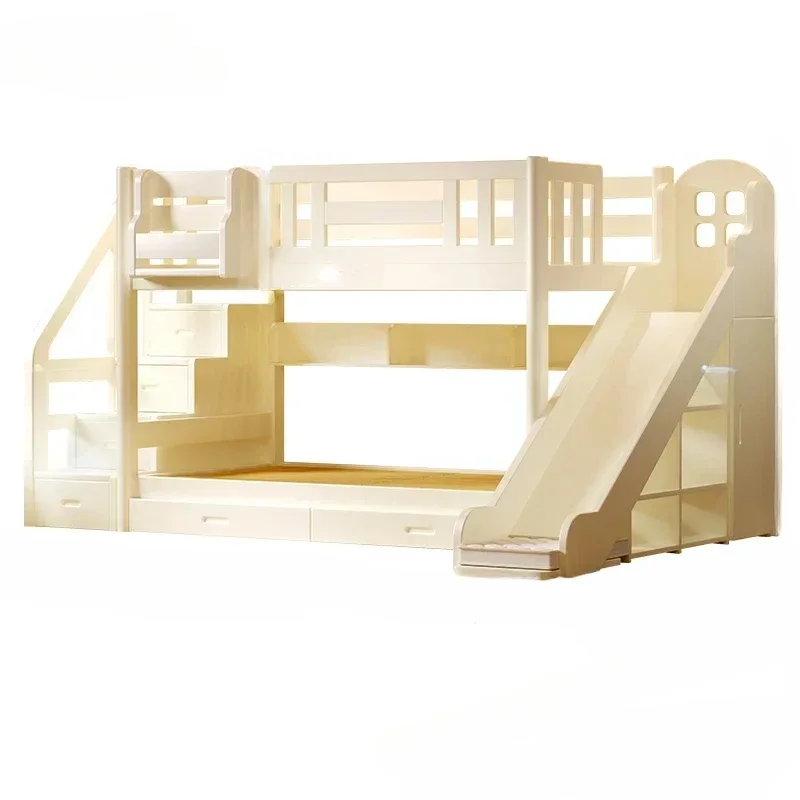 Simple adult bunk bed, high and low mother and child bed, small unit elevated bed, two-story children's slide bed