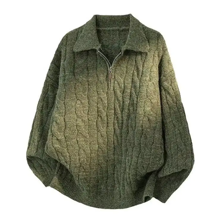 

Faionable Long Sve Zipper Knitwear Ne Design Slimming Anti-Aging Versatile Men's Sweater for Autumn Winter