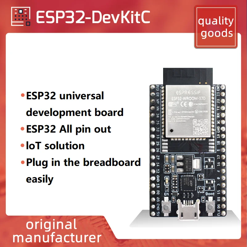 

ESP32-DevKitC Development Board ESP32-WROOM-32E/32UE/32U Module/ESP32-WROVER-E/IE/IB/ESP32-SOLO-1