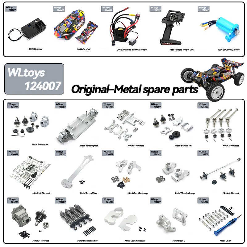 Wltoys 124007 124017 124019 1/12 금속 꼬리 날개 마운트 고정 브래킷 RC 자동차 업그레이드 부품 액세서리 자동차 액세서리