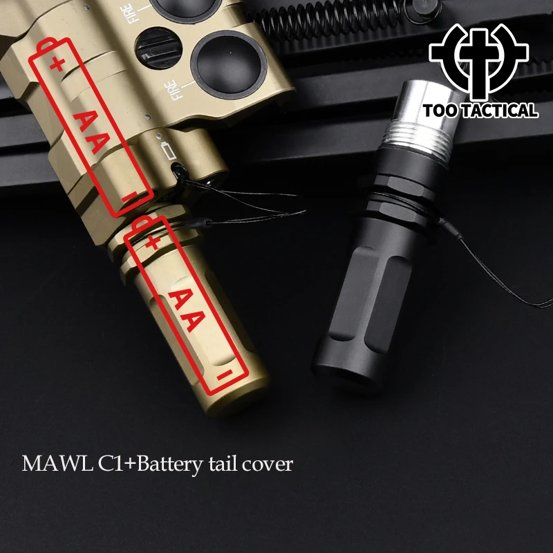 Airsoft Metal MAWL C1 Laser AA Battery Compartment Tactical Flashlight Red Green Blue Dot Powerful Laser Pointer IR Accessories