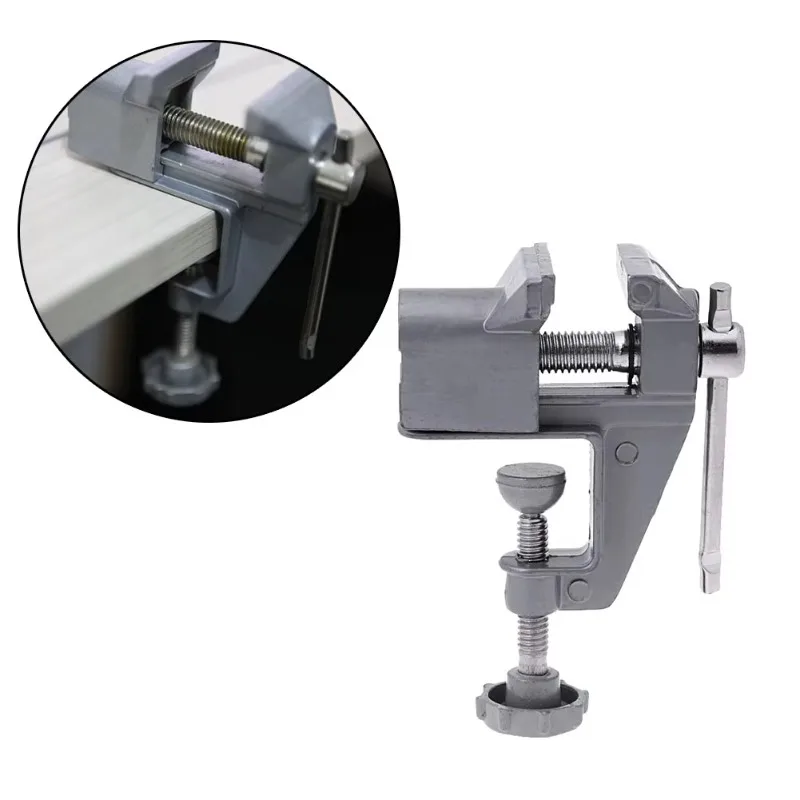 DIY Table Bench Vise Heavy Duty Hobby Holding Mini Tool 1pc Workshop Aluminum Alloy Carpentry Jewelers Repair Silver Supply