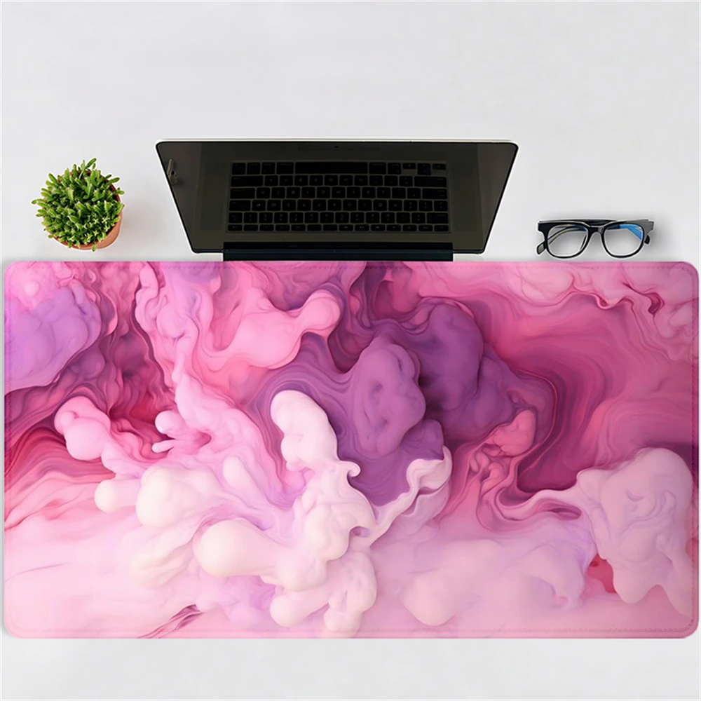Abstract Cloud Desk Mat Large Gaming Mouse PadNon-Slip Rubber Base Stitched Edge Deskpad For Desk Laptop Desktop for Home Office
