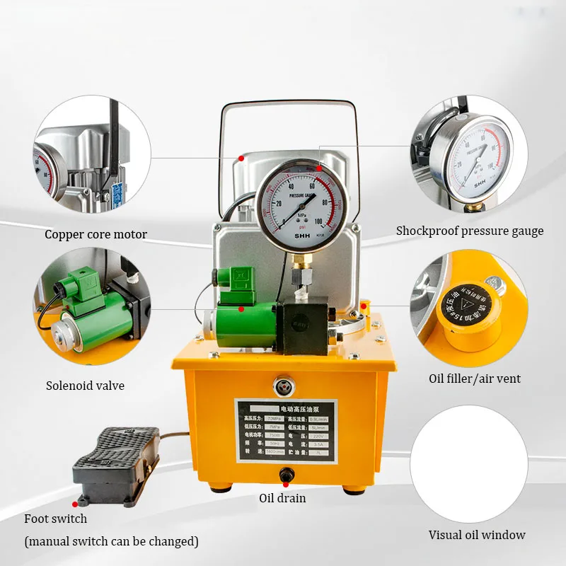 

750W Hydraulic Electric Pump Single/Double Acting Solenoid/Manual Valve High Pressure Hydraulic Oil Pump