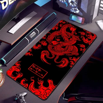 Kırmızı Ejderha Mousepad Japon Büyük sümen Kawaii Oyun Aksesuarları Kauçuk kaymaz Mouse Pad XXL PC bilgisayar masası Paspaslar 90x40