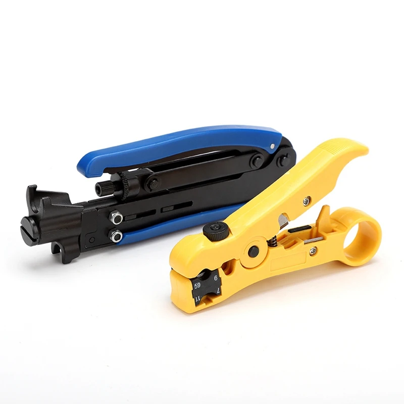 Stripping/Crimping Pliers Set Stripping Pliers Crimping Pliers Set Coaxial Cable Extrusion Pliers Combined Tool Easy To Use