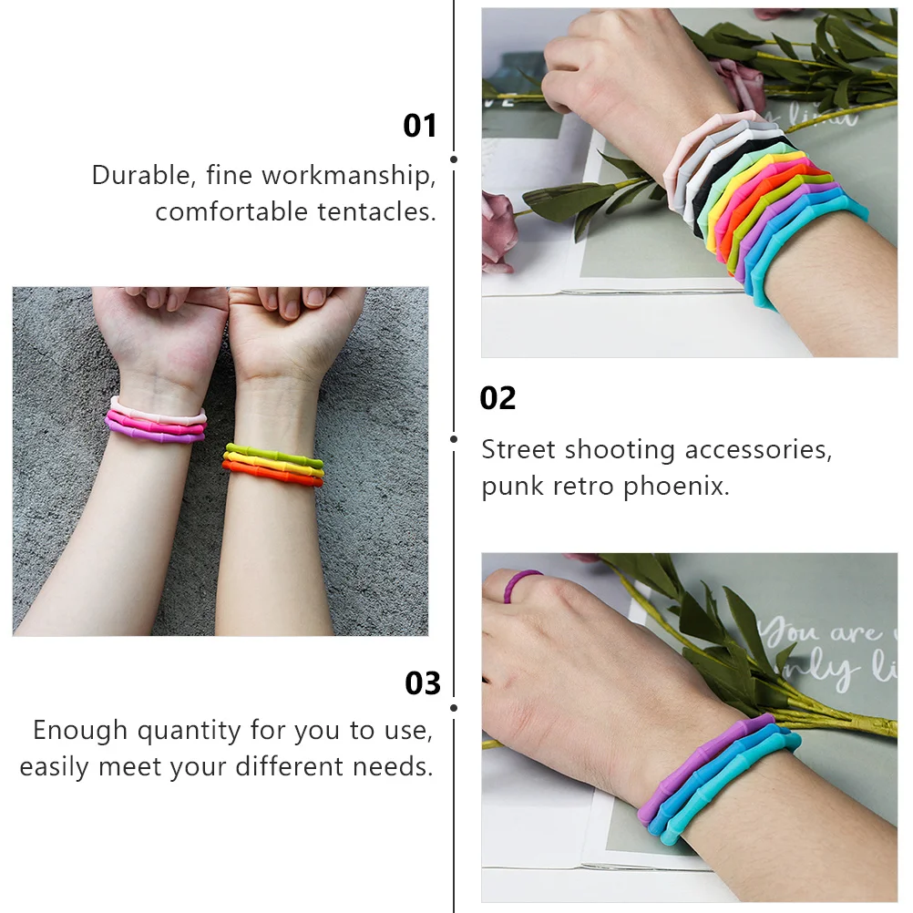 

6 шт. силиконовый браслет, приятный для кожи, долговечный браслет для вечеринок, спортивных мероприятий, игр, ночной повседневная одежда унисекс