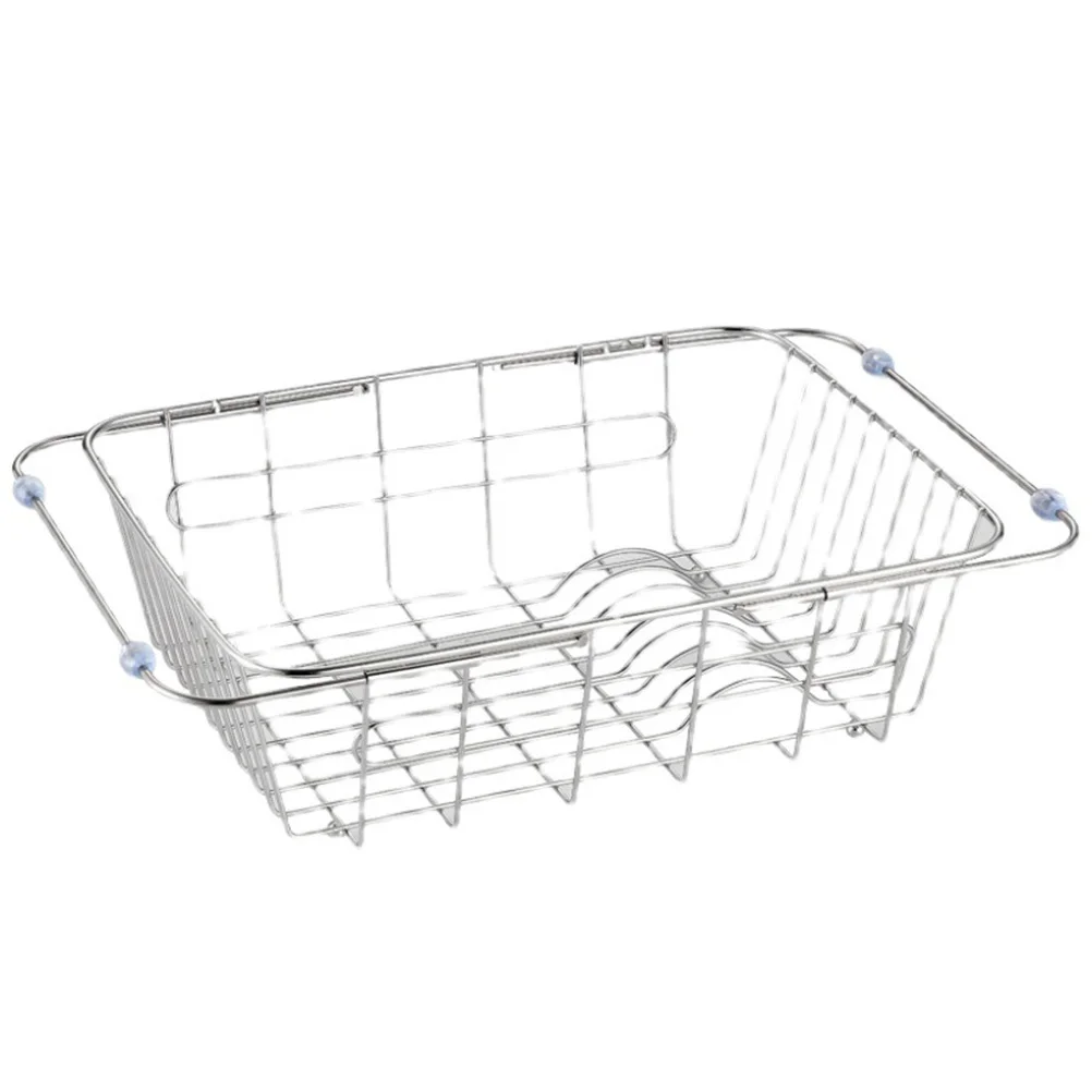 

Expandable Dish Drying Rack Stainless Steel Over Sink Large Capacity Drainer Basket Premium Material Practical Kitchen Accessory