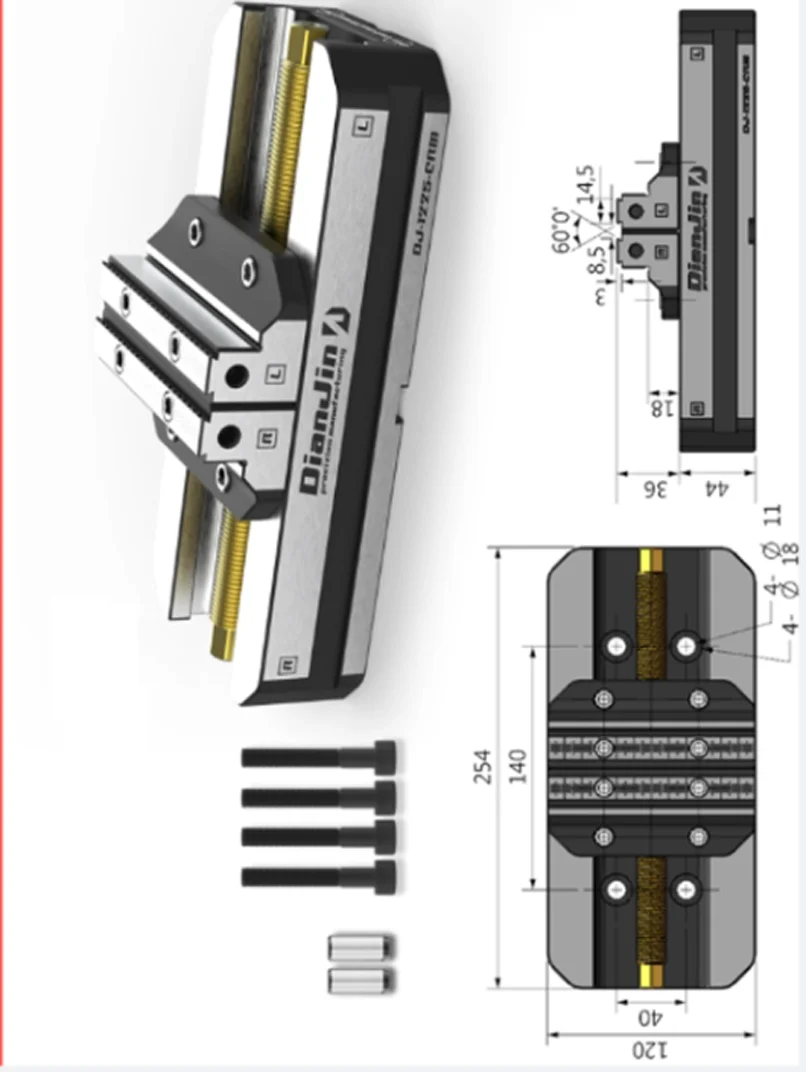

DJ-1220CRM/DJ-1225CRM Four Five Axis Fixture Self Centering Pliers Self Centering Clamp 52HRC High Rigidity Self Centering Vise