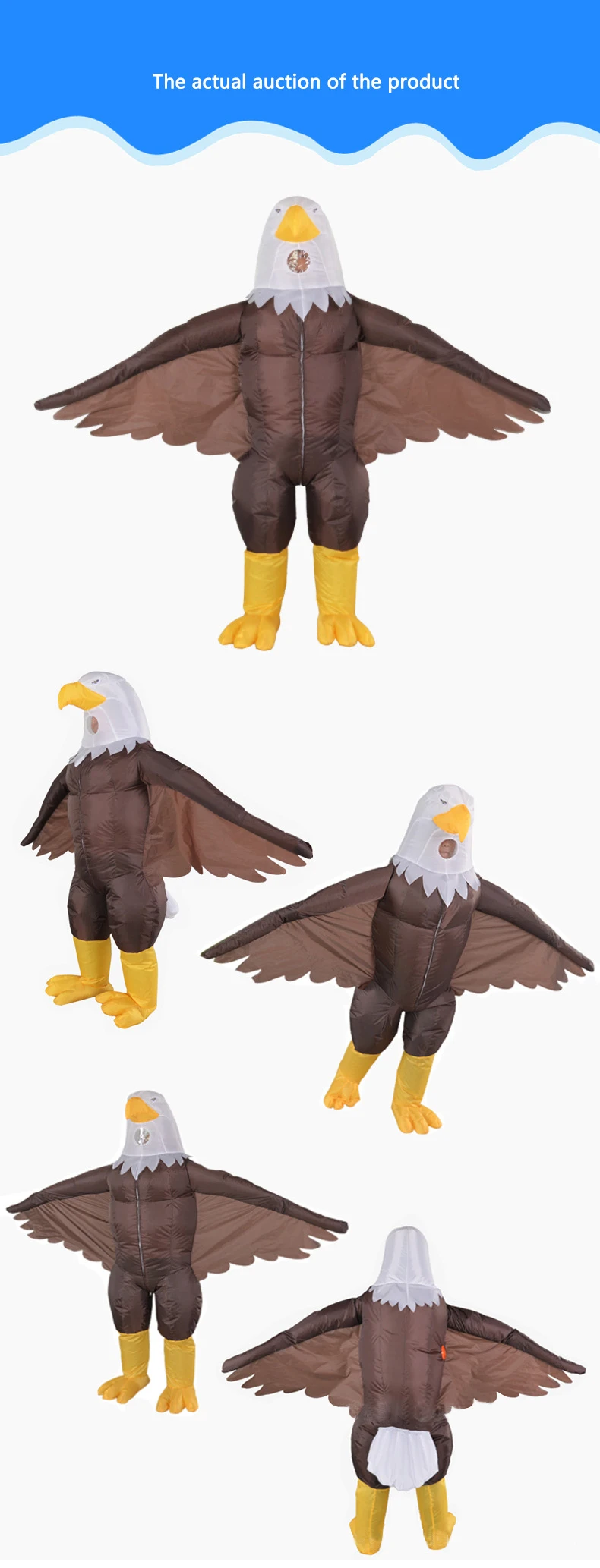 Adult inflatable eagle stage performance costume blowing eagle Halloween costume Independence Day celebration costume