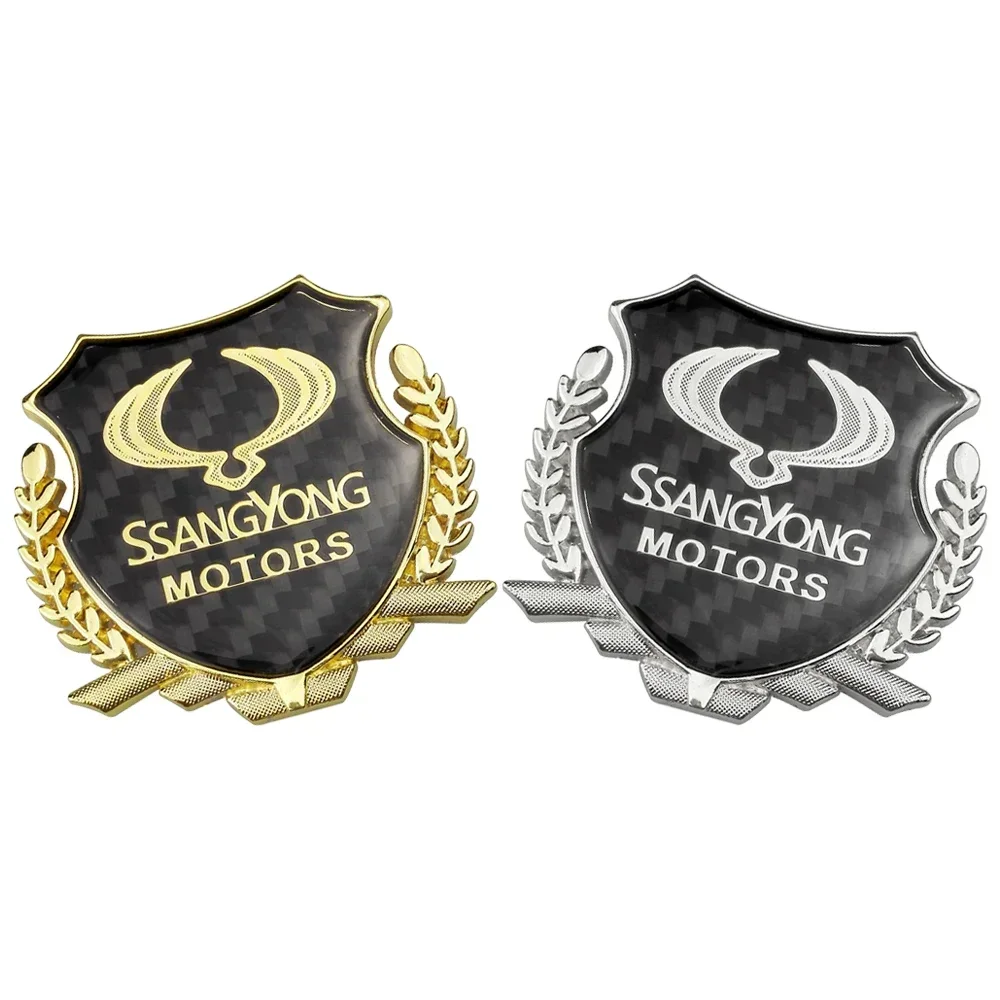 Metal Car Sticker Auto Emblem Badge Decal For Ssangyong ActYon Tivolan Korando Rodius Rexton 2 Kyron Tivoli Musso Accessories