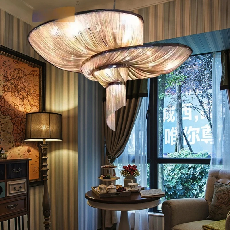 

Modern Ring Led Chandelier Dimmable for Living Room Dining Tables Bar Counter Office Desks Lighting Suspension Design Deco House
