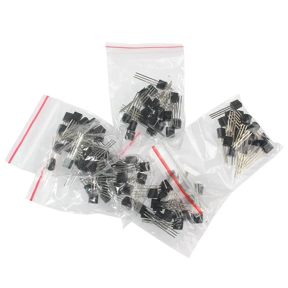 100 STKS Transistors Set 5 Types 2N2222 2N3904 2N3906 2N5401 2N5551 Transistors Kit NPN PNP 20 stuks Per Waarden Elektronica Kit