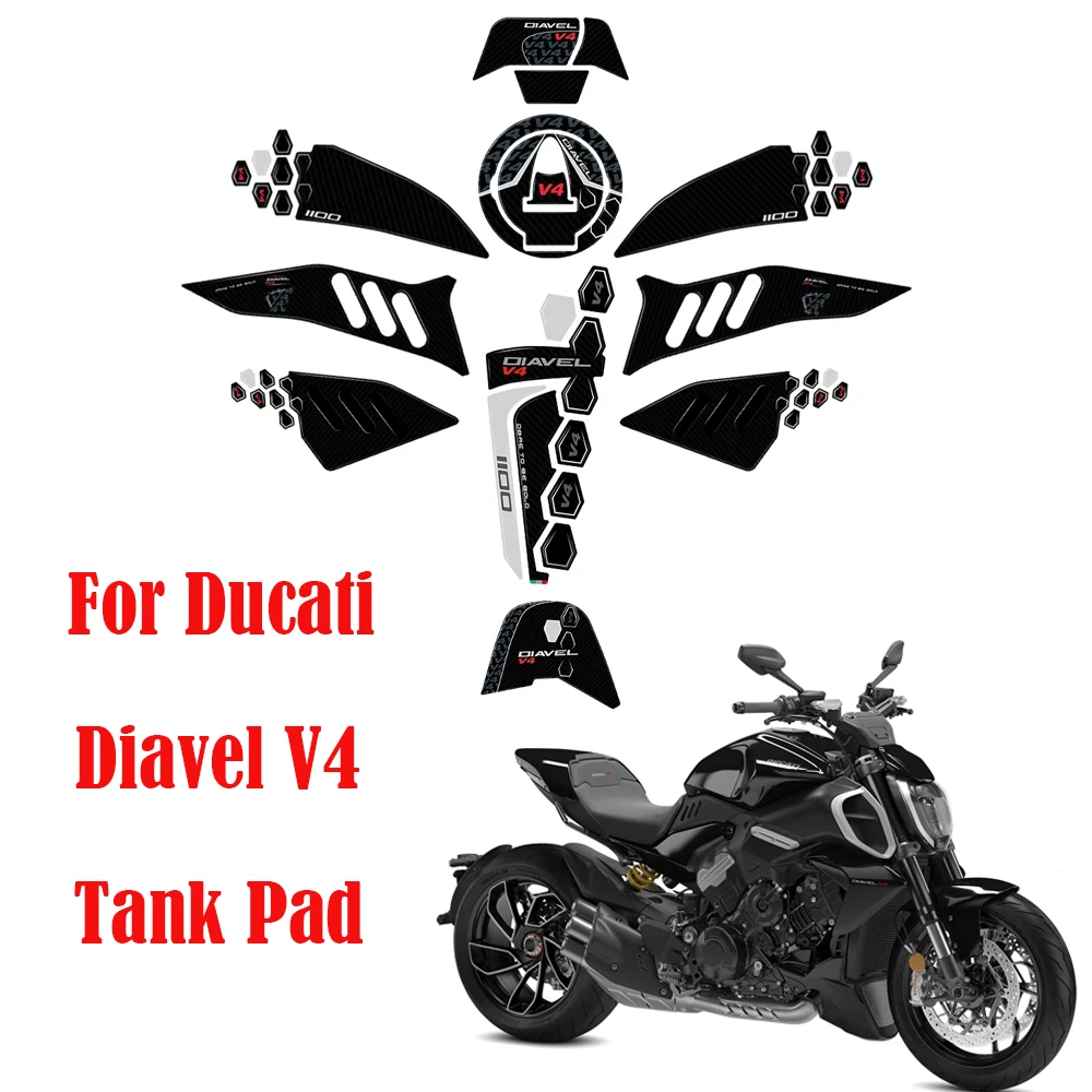 For Ducati Diavel V4 Diavel V4 Decals Tank Pad 3D Epoxy Sticker Motorcycle PVC Tank Stickers Paint Protection Accessories