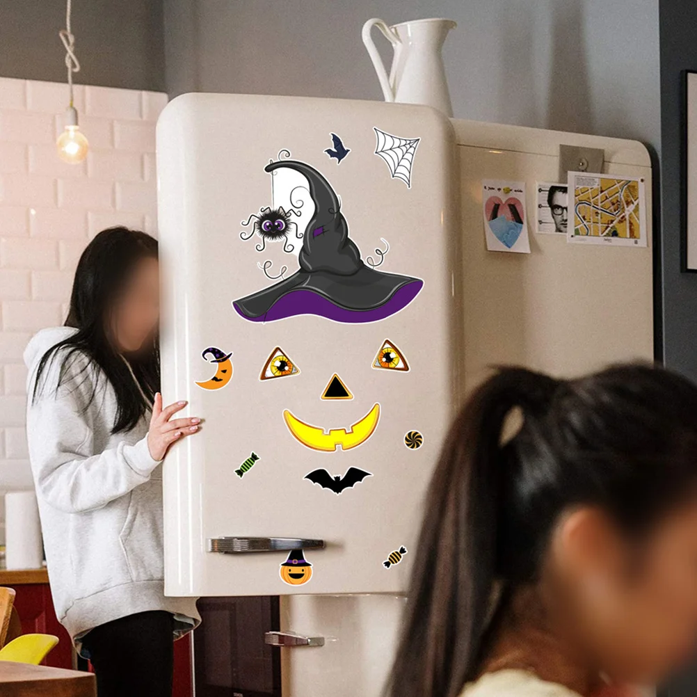 

Pumpkin Fridge Magnets Witch Decor Decoration Stickers for Halloween Party Wall Magnetic Refrigerator