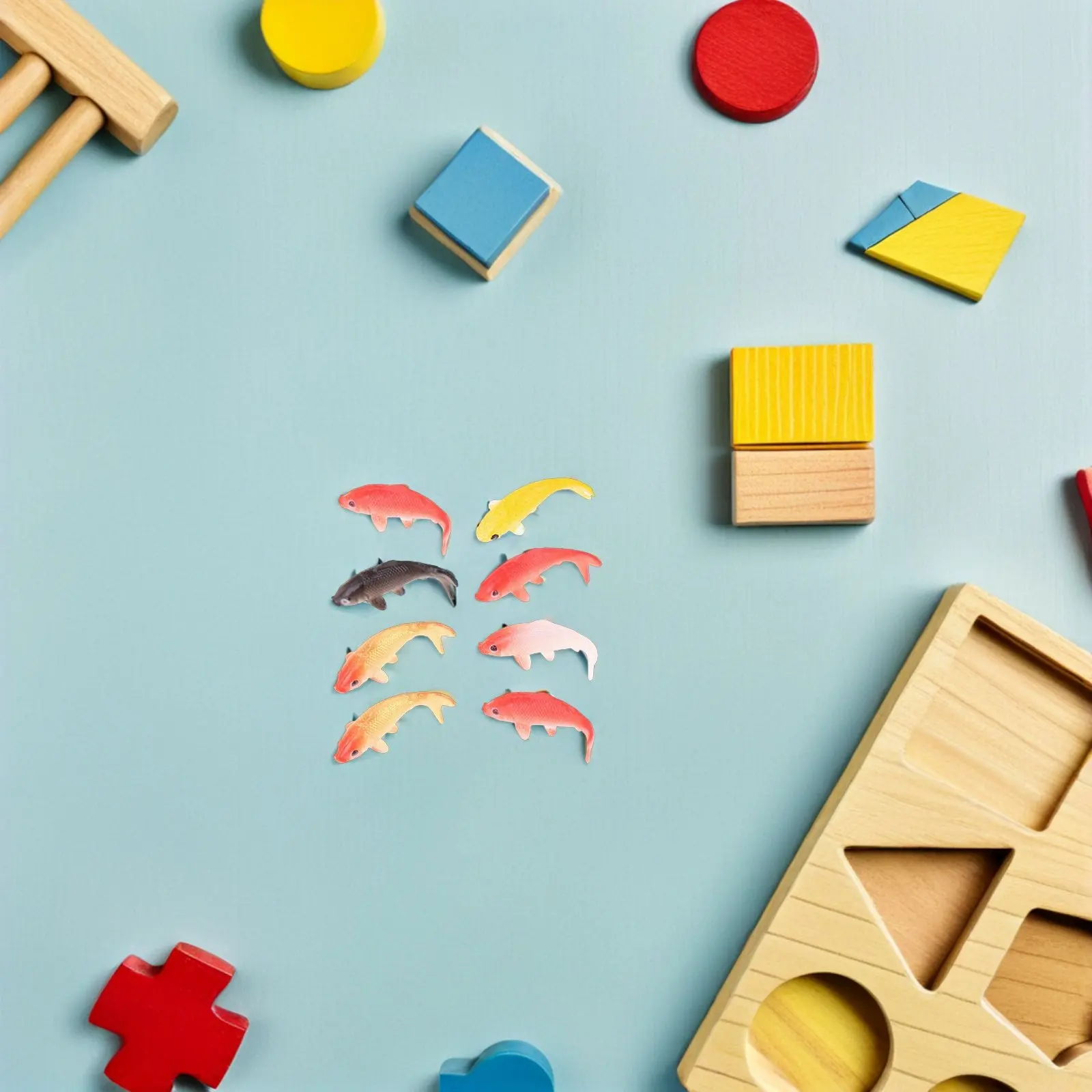 

8Pcs Compact Mini Fancy Carp Models Warm Natural Decor for Miniature House DIY Projects Mini Fish Ornament Tiny Aquarium Decor