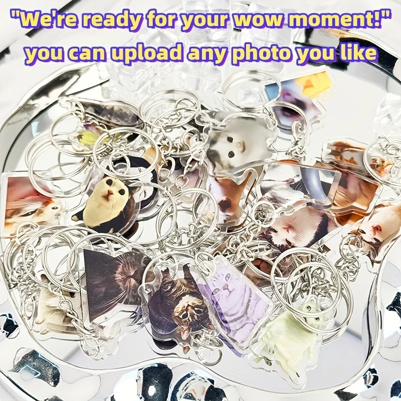 Custom Photo Personalized Dog Keychain - Customizable Pet ID Tag with Your Own Picture, Memorial Pet Lover Gift, Durable Acrylic image 3
