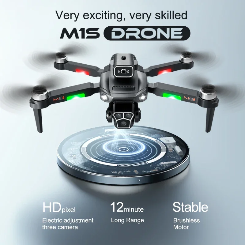 Mini M1S Drone 8K Profesional HD Camera Obstacle Avoidance Aerial Photography Brushless Motor RC Foldable Quadcopter Toys