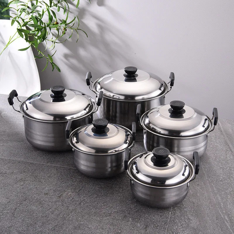 

10Pcs Kitchenware Soup Steamer Set Stainless Steel Steamer Set with Lid Cookware Set Household Products