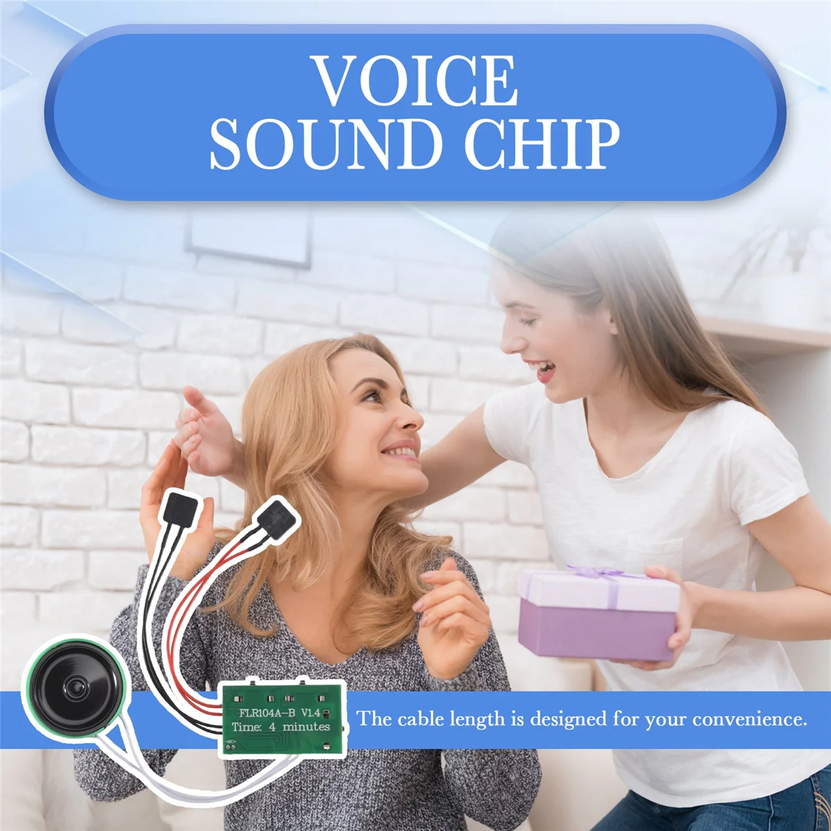 A99T DIY Voice Module Card 4 Minutes Recording Playback Voice Sound Chip Voice Greeting Card for Holiday Luggage Replacement