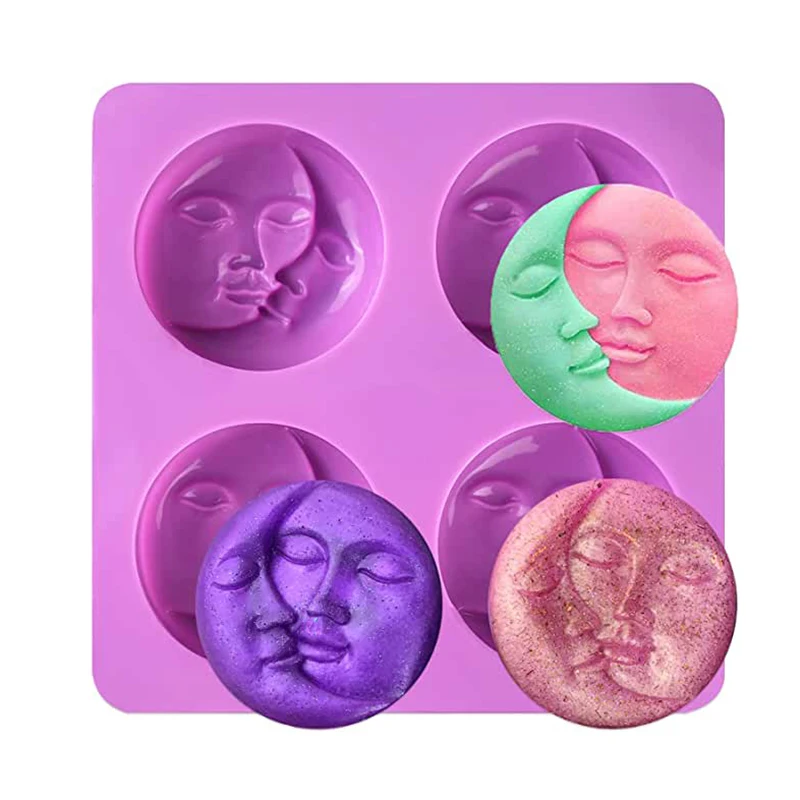 3D Angel Soap Silicone Mold Rectangle Oval Round Bath Bomb Tool Flower Life Tree Baby Moon Sun Wave Wax Melts Making Supplies