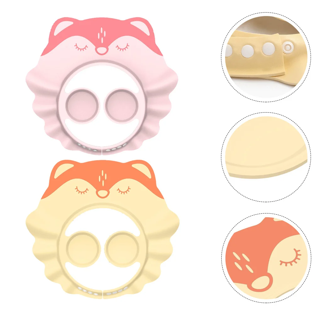 

2Pcs Baby Shower Caps Adjustable Toddler Shampoo Visor Eva Hair Washing Hat Protect Eyes Ears Baby Bathing Cap