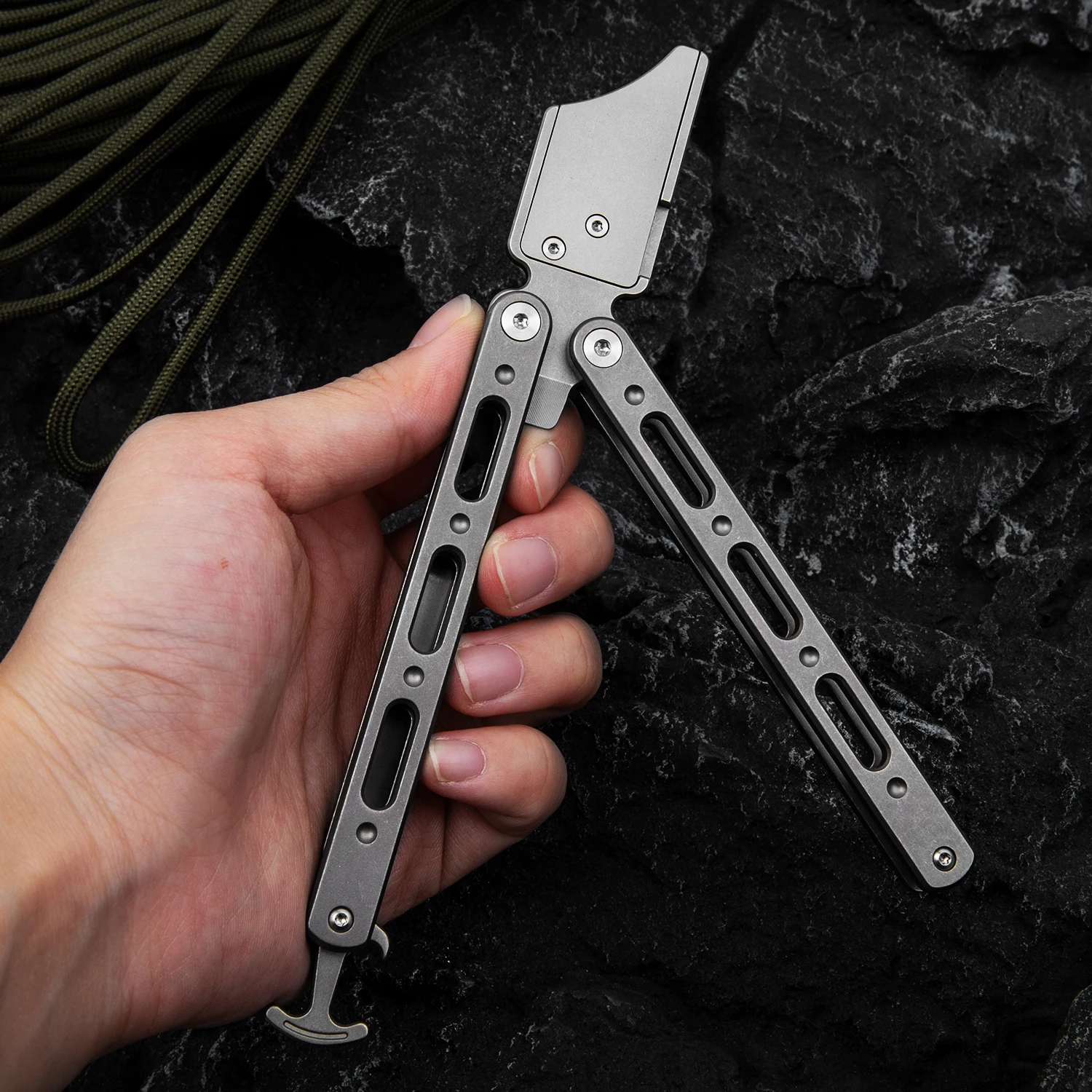 初心者用チタン合金トレーニングツール,鋼ブレード,多機能,edc,10ユニット