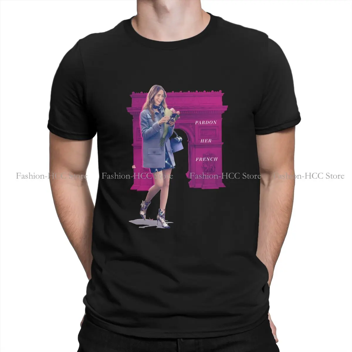 Emily in Paris Netflix TV TShirts Day Gift Pardon Her French Christmas Personalize Homme T Shirt New Trend Clothing