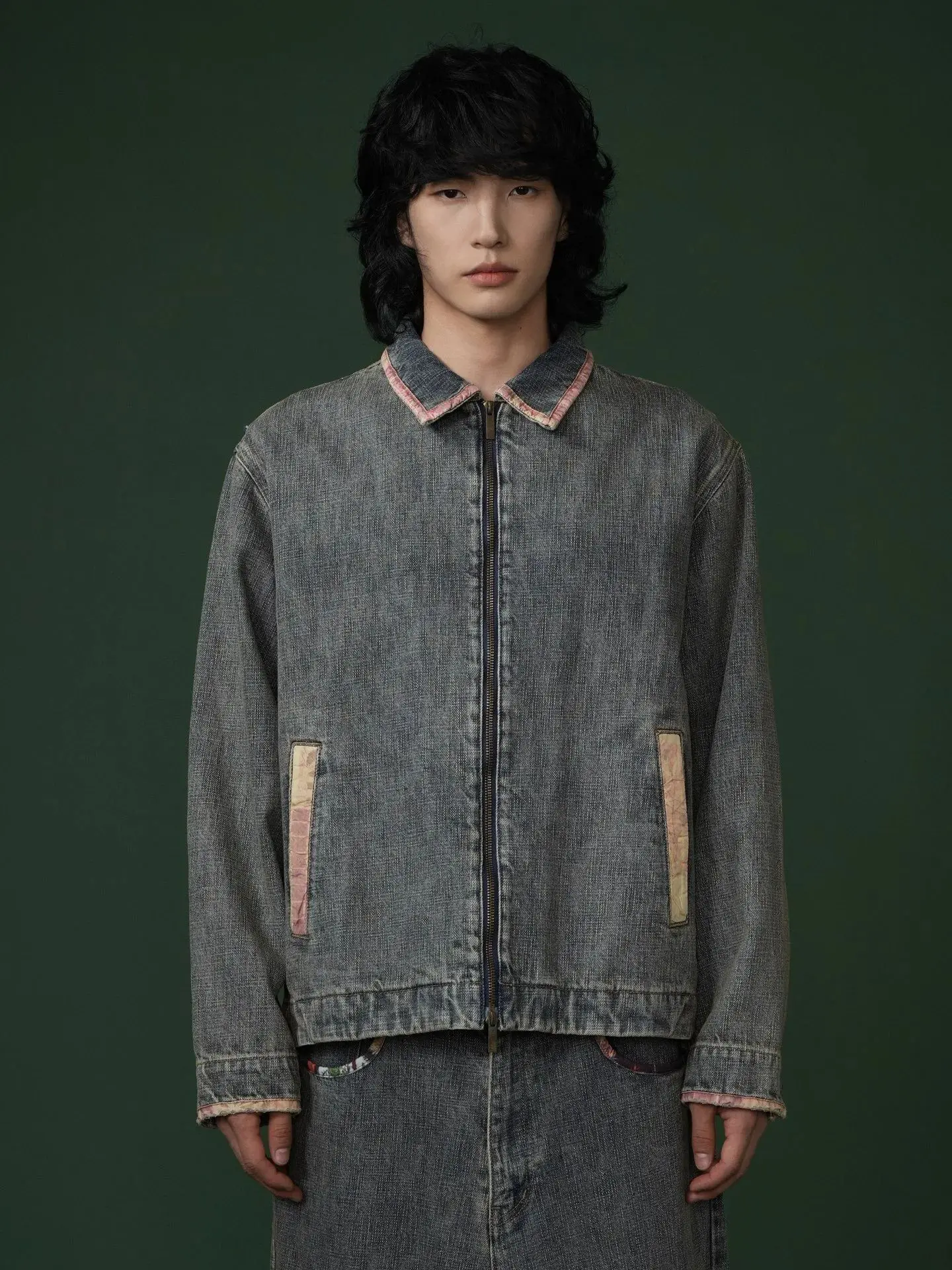 And the2025 Autumn/Winter New Product - Classical Style Contrasting Edge Wash Classic Small-Sized Casual Denim Jacket