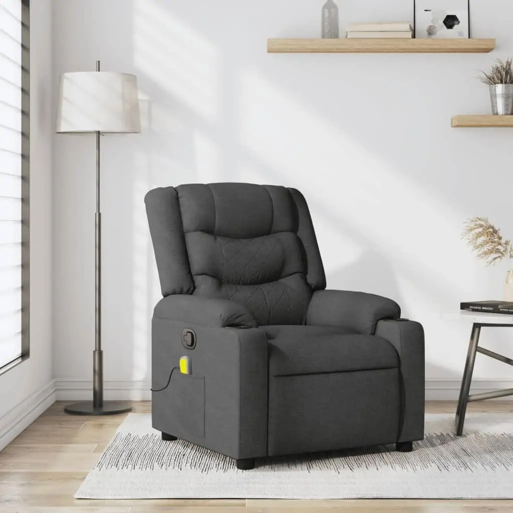 

Ergonomic Massage Recliner Chair Dark Grey Adjustable