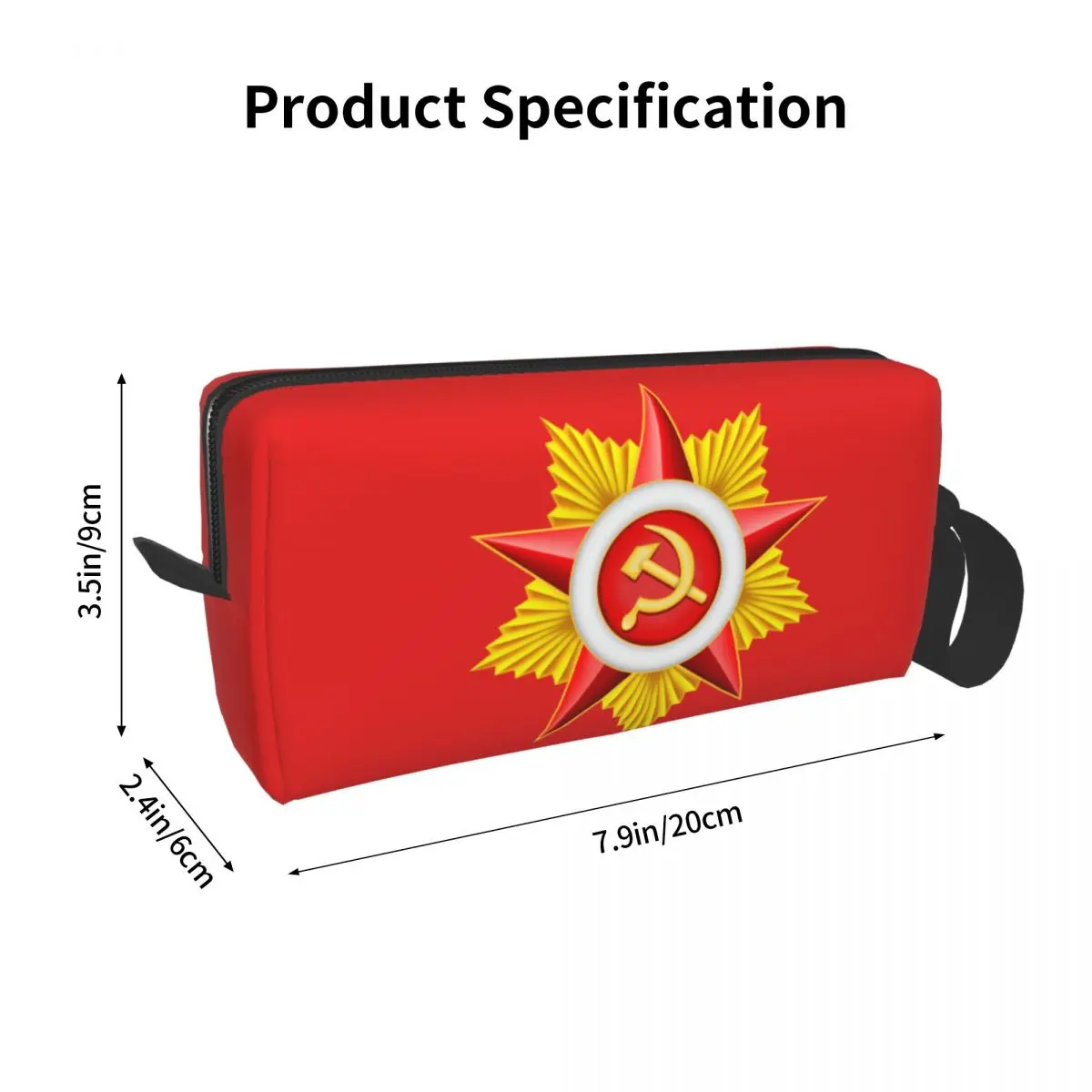 Red Srar Soviet Union Symbol Cosmetic Bag Cute Russian CCCP USSR Socialist Flag Makeup Case Beauty Storage Toiletry Bags