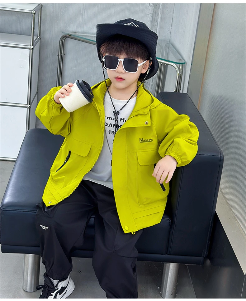 

2-9T spring autumn children kids boys fashion casaul long sleeve hooded coat