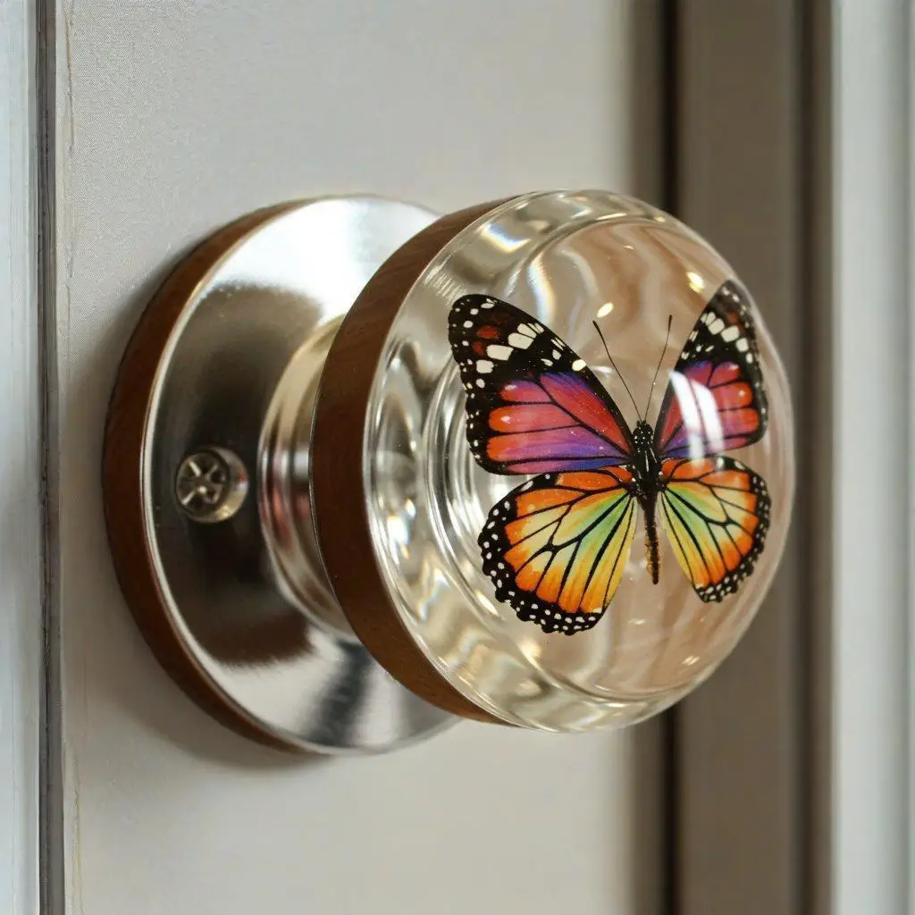 Vintage Round Cabinet Knobs Resin Crystal Drawer Cabinet Knobs Transparent Animal Epoxy Pull Handles for Wardrobe Dresser