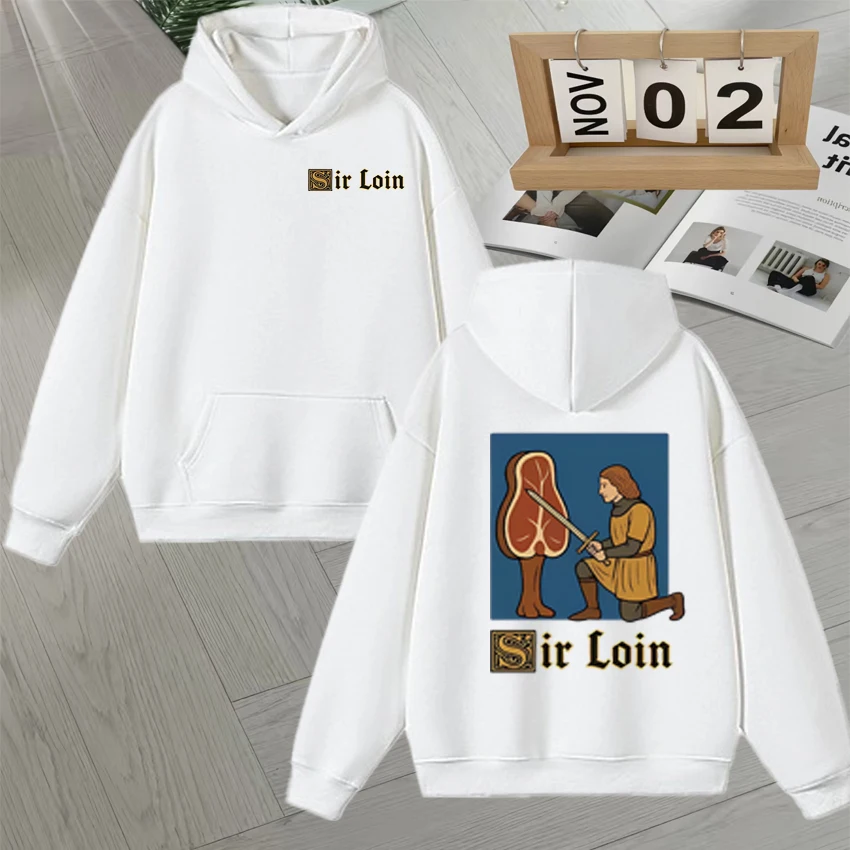 New In Sirloin Knight Meme Harajuku Sweatshirt Men Women Long sleeve Autumn Winter Fleece Hoodie Autumn Winter Unisex Pullover