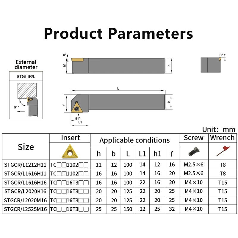 외부 터닝 공구, 커터 바, CNC 선반 바, 터닝 홀더, STGCR STGCL STGCR1212 STGCR1616 STGCR2020 STGCR2525