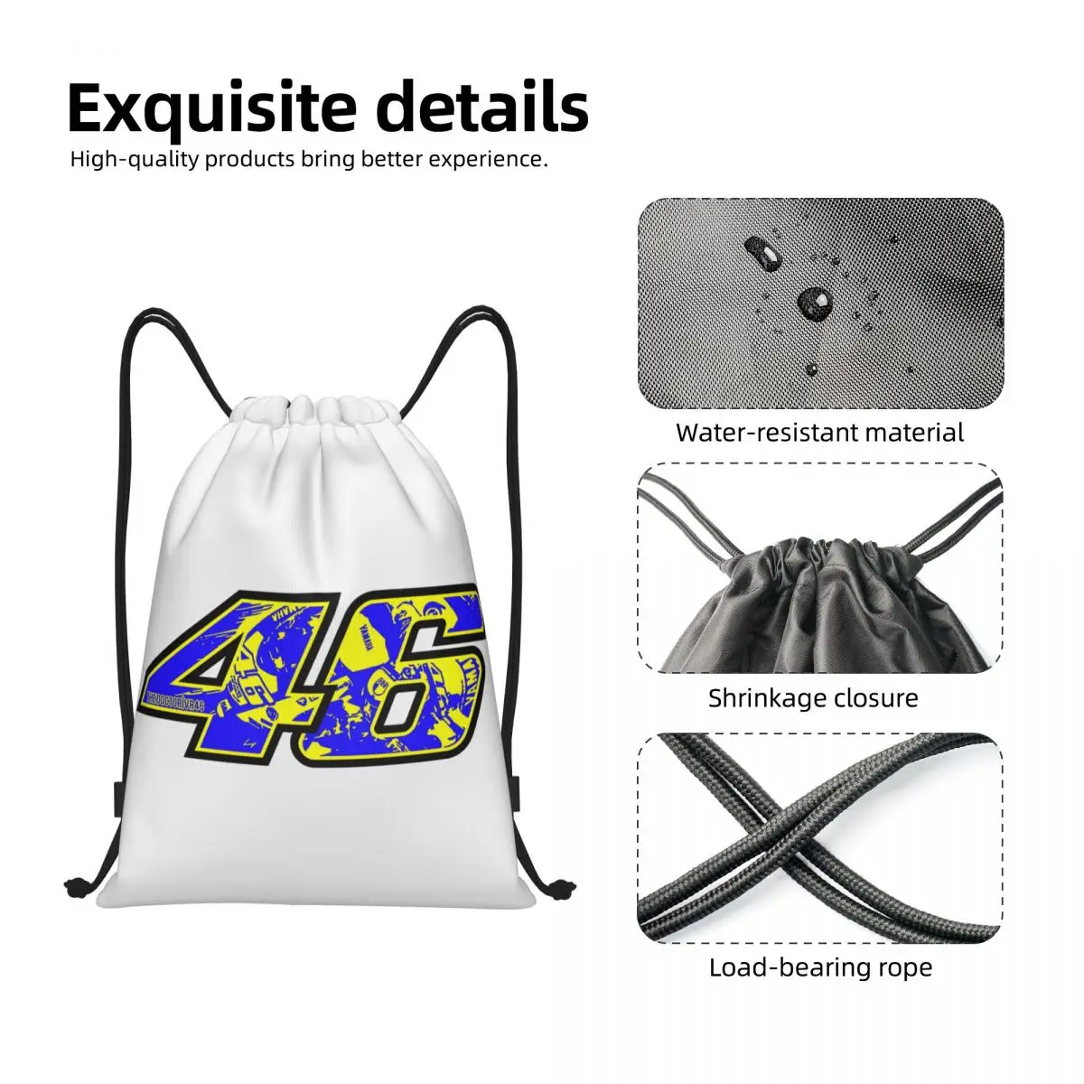 Custom Rossi Drawstring Sacos para Treinamento Yoga Mochilas Mulheres Homens Sports Gym Sackpack