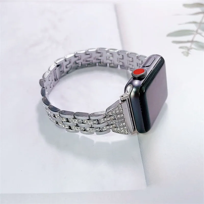 

Металлический ремешок iWatch с бриллиантами, 38 мм, 40 мм, 41 мм, 42 мм, 44 мм, 45 мм, 49 мм, модный ремешок