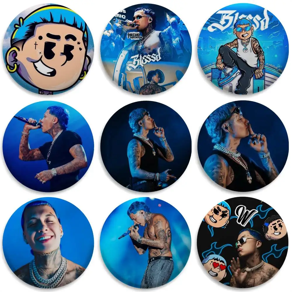 

B-Blessd CantanteS Rapper Badges Round Exquisite Badge Brooches Creative Pins For Clothes Hat Backpack Gift Accessories
