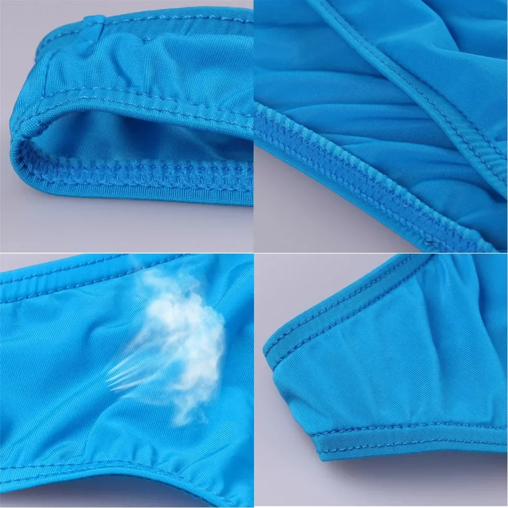 Calzoncillos cortos de seda de hielo para hombre, ropa interior de tiro bajo, transparente, con bolsa de cordoncillo, transpirable, fina, informal,